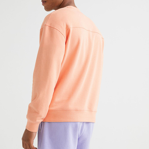 Sweat-shirt à col rond en molleton français de qualité supérieure 2022, vente en gros d'usine, sweat-shirt uni rose pour homme, 100% coton - Product Image 3