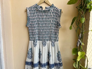 Vestido largo maxi de verano 2026, estampado a mano, sin mangas, de algodón, estilo smoking, para mujer, gran éxito de ventas. - Product Image 4