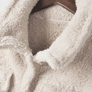 Veste en sherpa duveteuse pour homme, col rabattu, simple boutonnage, manteau d'hiver décontracté, épaisse, en polaire pelucheuse - Product Image 2