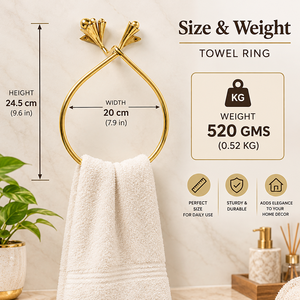 Support de serviette en laiton doré en forme de goutte d'eau avec deux supports muraux décoratifs, accessoires de salle de bain vintage de luxe pour hôtels et maisons - Product Image 5