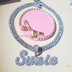 High Quality Moissanite Diamond " SUZIE " Pendant Necklace Silver Chain Jewelry Wholesale Supplier - Product Image 5