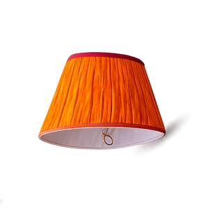 Pantalla de Lámpara Ikat Hecha a Mano, Plegada, Decorativa para el Hogar, Redonda, Morada y Naranja - Product Image 6