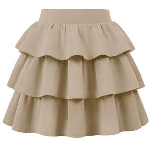 Nouvelles jupes en coton et élasthanne pour filles, design personnalisé, taille élastique, style décontracté, jupe-culotte à 3 volants, uniforme scolaire - Product Image 1