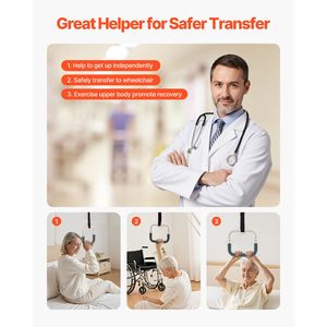 "Assistive Devices Heavy Duty Steel Trapeze Bar for Bed Mobility 250 LBS <b>Weight</b> Capacity Free <b>Standing</b> Hospital Bed Pull Assist" - Product Image 5