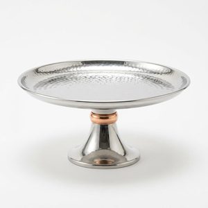 Support à gâteau artisanal en acier inoxydable SS304 de 26 cm, socle en acier poli, qualité alimentaire, décoration pour la maison, pour hôtel et mariage, style martelé classique Chandra - Product Image 6