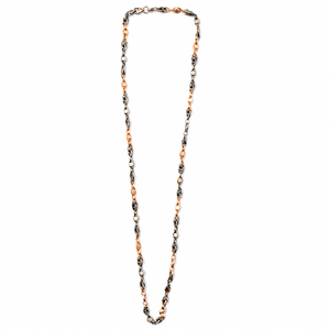 Collier chaîne à maillons bicolore en argent sterling 925, style minimaliste moderne, unisexe, pour femme, à porter au quotidien, cadeau de fête, finition polie - Product Image 4