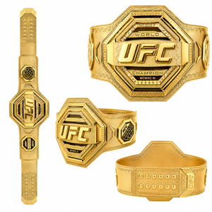 Cinturón de Entrenamiento de Artes Marciales de Cuero Personalizado con Logotipo Dorado/Negro, Suave, para MMA - Product Image 4