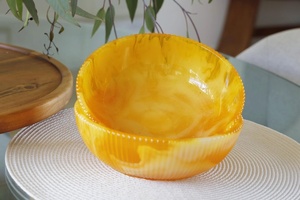 Bol de service en résine de luxe, vaisselle décorative faite à la main pour la maison et la salle à manger - Product Image 4