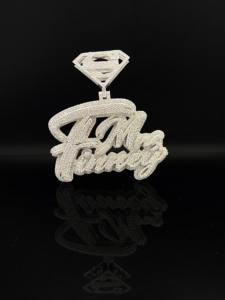 Colgante de lujo personalizado The Ice Legacy con diamantes de imitación, estilo Hip Hop, de aleación plateada con baño de rodio, unisex para hombre - Product Image 2