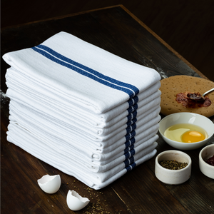 Solid Color Woven Cotton <b>Kitchen</b> <b>Towel</b> Rectangle Eco Friendly Machine Washable Blue Set - Product Image 2