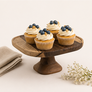 Soporte para pasteles de madera de nogal negro hecho a mano, pedestal cuadrado retro para mesa de postres, para bodas, fiestas y decoración de exhibición en panaderías. - Product Image 6