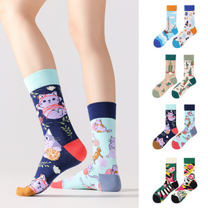 Wholesale OEM Custom Mismatched Crew <b>Socks</b> Novelty Asymmetrical <b>Funny</b> <b>Socks</b> <b>for</b> <b>Men</b> Women - Product Image 3