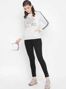 Sudadera de cuello redondo para mujer, manga larga, estampado de letras, top informal, tejido transpirable, 100% algodón, ropa de otoño - Product Image 6