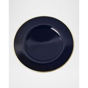 Assiette de service élégante vert mat avec bord doré, style vintage à bords festonnés, pour dîners formels et décorations de table de fêtes - Product Image 2