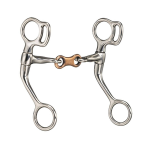 Bocado de acero inoxidable para caballo con anillos de cobre y boquilla articulada, tamaño personalizado para equitación, precio bajo - Product Image 3