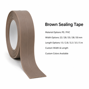 เทปปิดรอยต่อเคาน์เตอร์ครัว PVC สี<span class=keywords><strong>น</strong></span>้ำตาล ขนาด 38 <span class=keywords><strong>ม</strong></span><span class=keywords><strong>ม</strong></span>. ยาว 3.5 <span class=keywords><strong>ม</strong></span>. แบบมีกาวในตัว สำหรับ<span class=keywords><strong>ขอบ</strong></span>อ่างล้างจา<span class=keywords><strong>น</strong></span> - Product Image 2