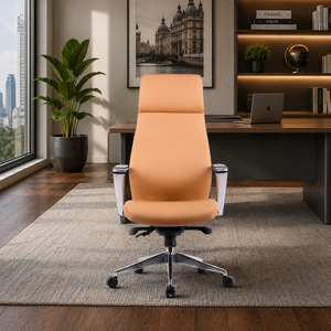 KINSHA SEP-01 High <b>Back</b> Contemporary Lift <b>Chair</b> PU Leather Office <b>Chair</b> with Metal Swivel Base and Ergonomic Lumbar <b>Support</b> - Product Image 1