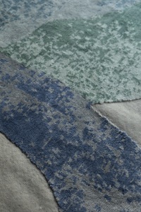 Alfombra Moderna Abstracta con Diseño de Hojas, Tejida a Mano con Lana de Nueva Zelanda, Base de Látex, Superficie Suave, Tono Neutro, para Sala de Estar, Dormitorio o Salón - Product Image 4
