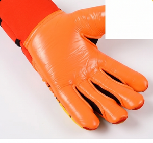 Guantes de Portero de Fútbol Juvenil Color Naranja |   Guantes de Látex Personalizados 3D de Goma para Niños con Corte Negativo, Dedos Enrollados y Agarre Colorido con Efecto Salpicado - Product Image 5