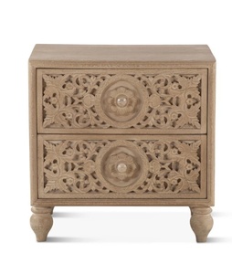 Table d'appoint Floria en bois de mahogany massif de haute qualité avec finition naturelle pour usage intérieur. - Product Image 6