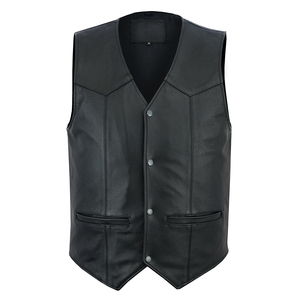 Chaleco de Motocicleta de Cuero para Hombre, Ropa de Club Personalizada con Construcción de Cuero Genuino de Primera Calidad - Product Image 1