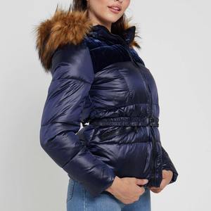 High Quality Fur Hood Down <b>Jacket</b> Canada Style Shinny Custom Size Color Goose <b>Packable</b> Polyester Women Bubble Coat - Product Image 3
