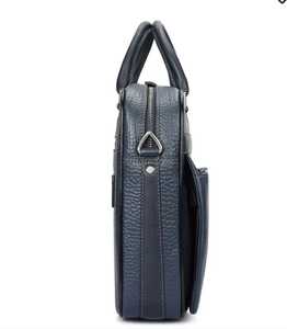Maletín de Negocios Zolo de Cuero Genuino para Hombre, Cierre de Cremallera Clásico, Bolsa Suave y Duradera, Color Azul - Product Image 3