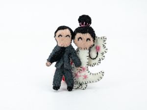 Adorno de Pareja de San Valentín Hecho a Mano con Fieltro de Lana, Decoración Romántica de Amor, Regalo, Figura de Pareja Adorable, Comercio Justo y Ético - Product Image 4