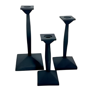 Venta al por mayor de portavelas de aluminio fundido con acabado negro mate para decoración del hogar, la mejor calidad, hechos a mano, personalizados, al por mayor, S/3 - Product Image 1