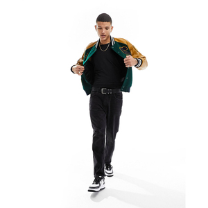 Wholesale Custom Logo Embossed Plus Size Casual <b>Summer</b> Baseball Varsity <b>Jacket</b> <b>Men</b> Sheep Fur Letterman Sportswear - Product Image 1