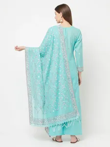 Tissu pour robe en coton biologique écologique, tissé, non cousu |   Ensemble ethnique indien 3 pièces avec dupatta pour femmes - Product Image 2