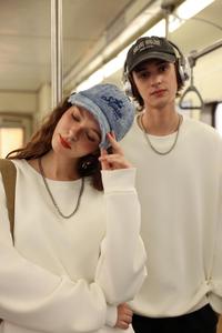เสื้อสเวตเชิ้ตคอกลมทรงโอเวอร์ไซส์ ยูนิเซ็กซ์ สีพื้น ผ้าถัก น้ำหนัก 320 กรัม ผ้าฝ้าย ระบายอากาศได้ดี แขนปกติ สวมใส่สบายในฤดูใบไม้ร่วง - Product Image 3