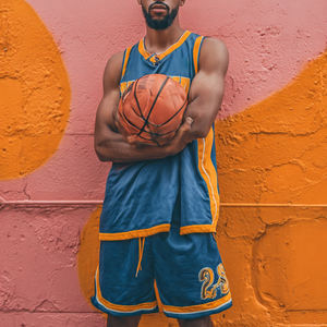 Maillot de basketball personnalisé par sublimation, uniforme de basketball universitaire avec logo d'équipe, débardeur sans manches de football pour hommes - Product Image 3