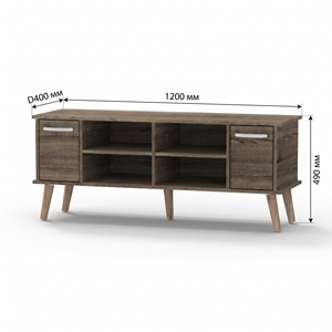 Modern Wooden 2660 <b>TV</b> <b>Stand</b> 2 Side Storage Doors Center Open Shelves <b>Floor</b> Mount Living Room Entertainment Media Console Unit - Product Image 2