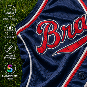 Camiseta de béisbol personalizada para escuelas, de secado rápido, transpirable, 100% poliéster, con nombre y número del jugador sublimados. - Product Image 3