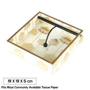 Porte-mouchoirs et bouchon de serviette en bois MDF Boîte de type plateau carré Porte-mouchoirs de style le plus tendance Décoration de table - Product Image 6