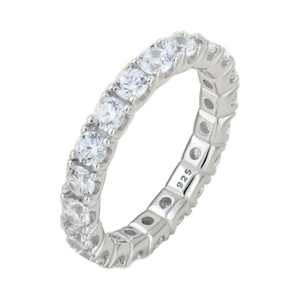 Aniva Personalizado, Joyería Fina de Lujo Minimalista, Anillo de Eternidad, Oro de 14kt, Diamante Cultivado en Laboratorio, Corte Brillante, Certificado IGI, para Mujer, Estilo Étnico - Product Image 1