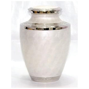 Urne funéraire de luxe finition nacre - Grande urne décorative en aluminium pour cendres - Urne durable peinte à la main - Product Image 1