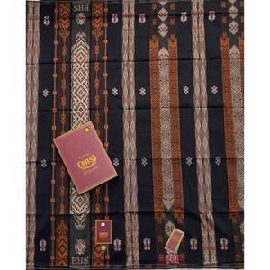 Lungi Jacquard de Indonesia BHS Excelente, color dorado, tipo JGF, Sarong tradicional estilo Islas del Pacífico Asiático - Product Image 6