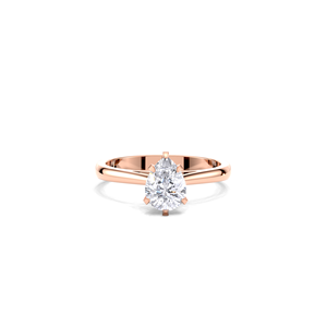 IGI Certified 1CT Pear Cut Lab Grown Diamond Solitaire Engagement <b>Ring</b> in 9K Yellow / White & Rose Gold - Product Image 1