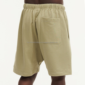 Pantalones cortos de algodón 2025 para hombre de gran tamaño con cordón, informales, sueltos, transpirables, lisos, de gama alta, 450g, verano, 100%, al por mayor - Product Image 4