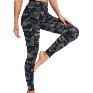 Wholesale Women's High Waist Quick Dry Seamless Spandex/Nylon Compression <b>Leggings</b> Eco-Friendly Tummy <b>Control</b> Yoga Active Solid - Product Image 4