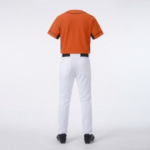 Conjunto de Uniforme de Béisbol Naranja Personalizado, Jersey de Manga Corta para Hombre, Pantalones Blancos de Poliéster Transpirable, Ropa Deportiva para Equipo Adulto - Product Image 3