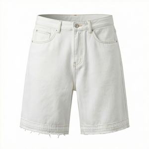 Shorts de Mezclilla de Verano de Alta Calidad, Personalizados, con Bordes Crudos, para Hombre, Estilo Casual, Corte Holgado, Premium, Streetwear - Product Image 1