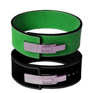Green And Black PU Power Lifting <b>Belt</b> With Adjustable Metal Buckle Universal Fit For Weightlifting Gym Training - Product Image 1