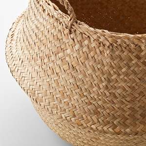 Wholesale Handwoven Seagrass Water Hyacinth Storage <b>Basket</b> <b>Foldable</b> Natural Organizer with Handles for Home Decor - Product Image 5