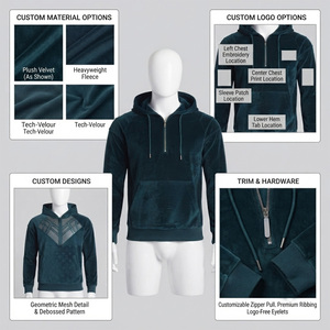 เสื้อฮู้ดผ้าฟลีซแบบสั่งทำขายส่งสำหรับผู้ชาย ผ้าฝ้าย 100% กันลม ระบายอากาศได้ดี ทรงปกติ ชุดวอร์มปักลายดิจิทัลสำหรับฤดูหนาว - Product Image 4