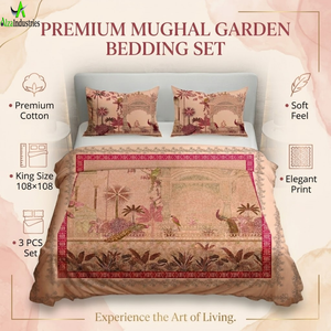 Luxury King Size Cotton Bedsheet <b>Set</b> | Floral Digital Panel Print Shahi Gharana <b>Bedding</b> <b>Set</b> with 2 Pillow Covers Premium Quality - Product Image 3