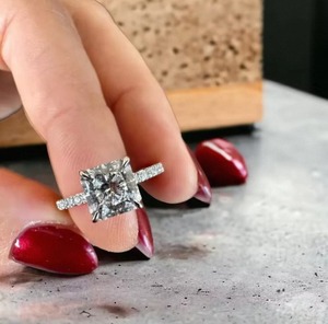 Princess Cut 1.50 Carat Lab Grown <b>Diamond</b> <b>Ring</b> For Women Luxury 925 Sterling Silver Jewelry For Wedding Engagement - Product Image 2