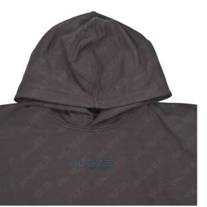 Haut court à capuche oversize pour femme, hiver, épaules tombantes, 100 % coton molletonné, personnalisable, haute qualité, manches courtes, couleur unie - Product Image 4